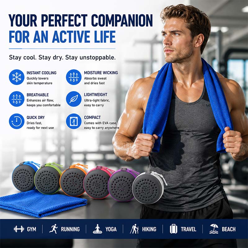 Golf Towel - Toalla de Enfriamiento Instantáneo con Estuche